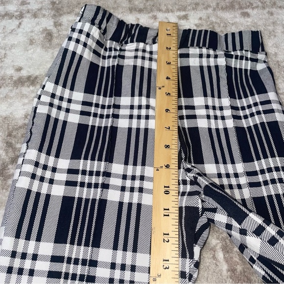 Rainbow brand black & white checkered plaid pull on elastic waist straight leg - Picture 5 of 7